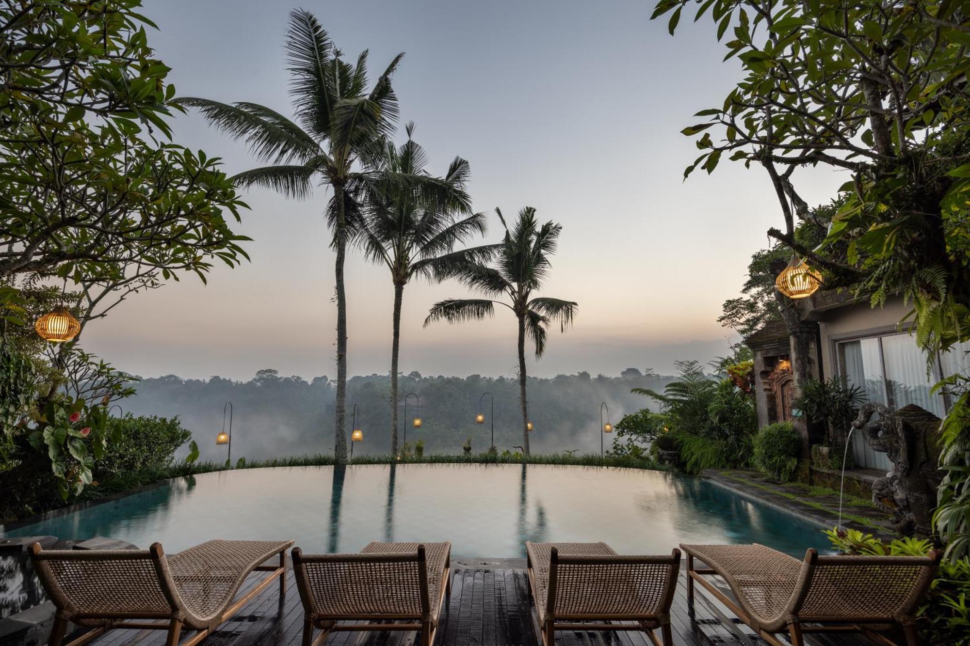 Pramana Watu Kurung Hotel Ubud  Exterior photo View of the resort's infinity pool